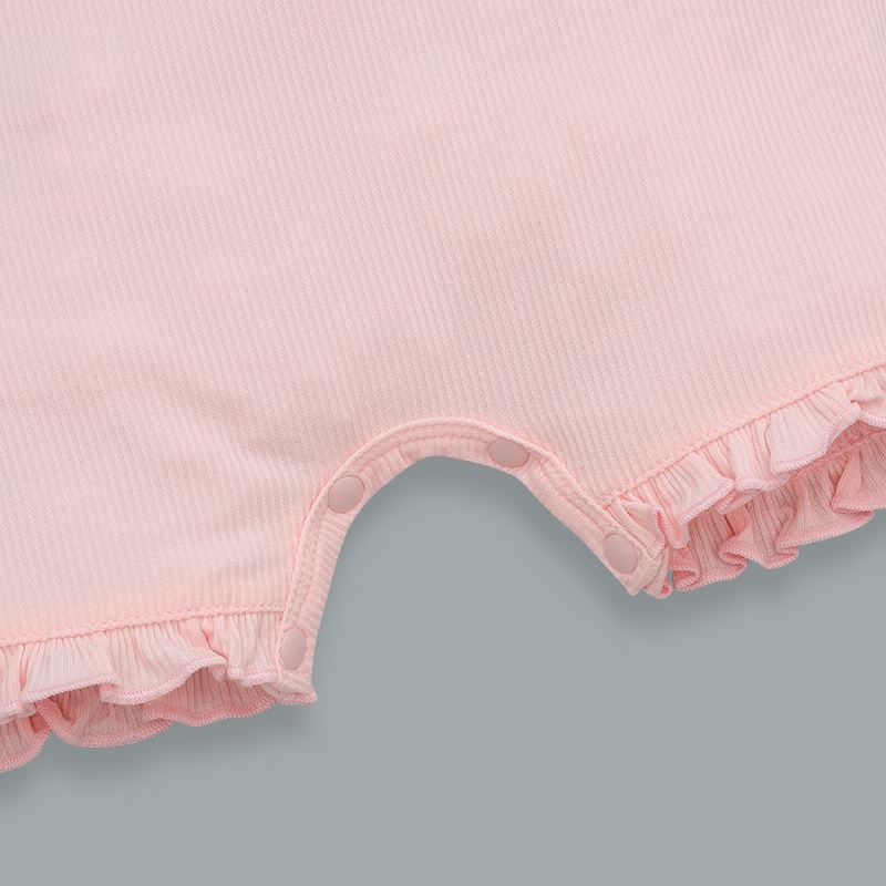 Bodysuit sát nách bé gái đính nơ Lullaby NH399N màu hồng 5