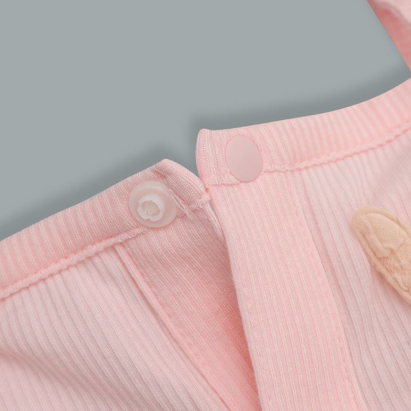 Bodysuit sát nách bé gái đính nơ Lullaby NH399N màu hồng 6