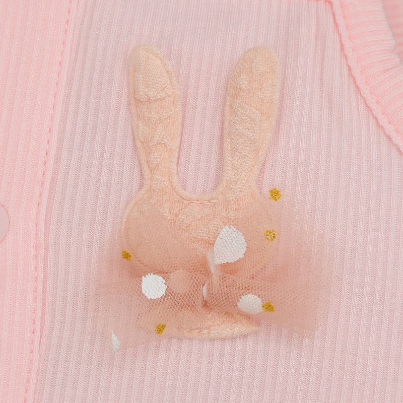 Bodysuit sát nách bé gái đính nơ Lullaby NH399N màu hồng 7
