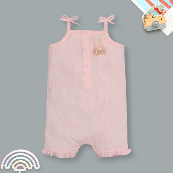 Bodysuit bé gái Lullaby sợi tre hồng
