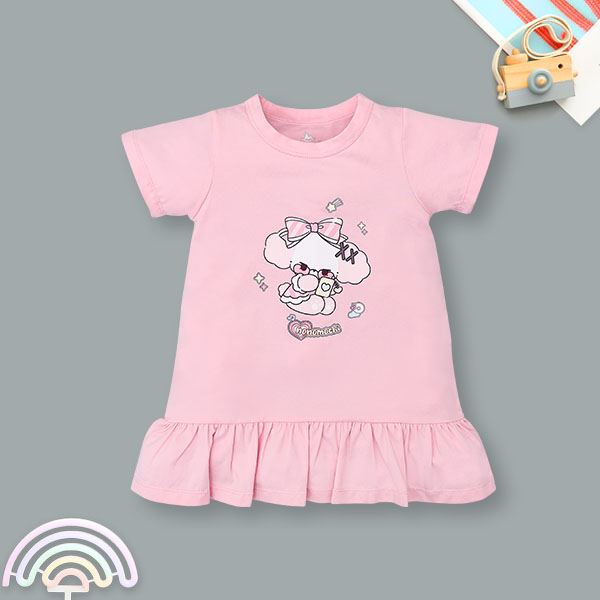 Đầm Pony Kids cotton hồng