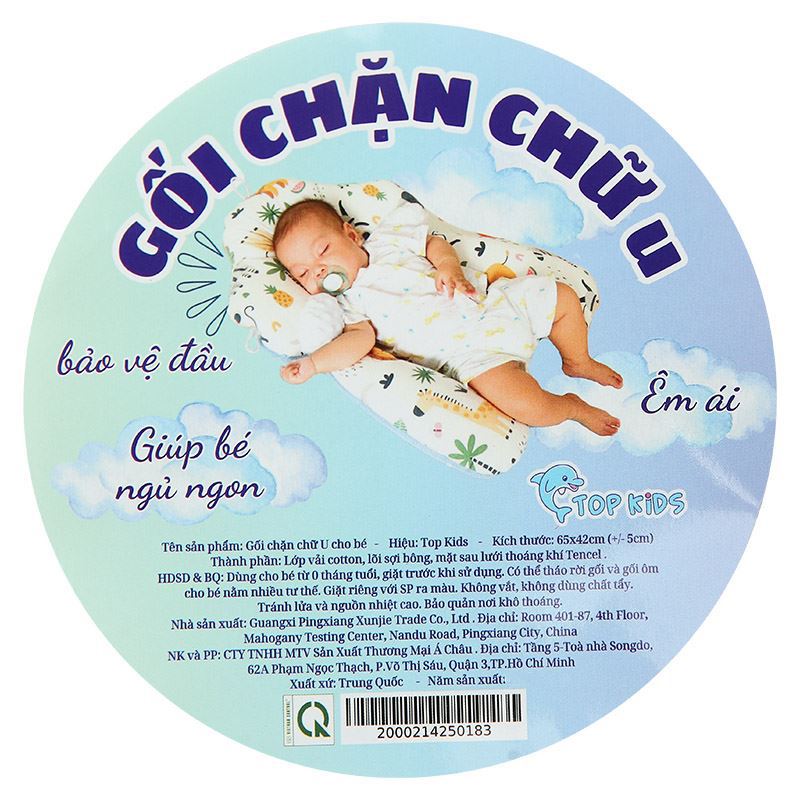 Gối chặn TOP KIDS 65x42x6.5 cm (từ 0 tháng) 12
