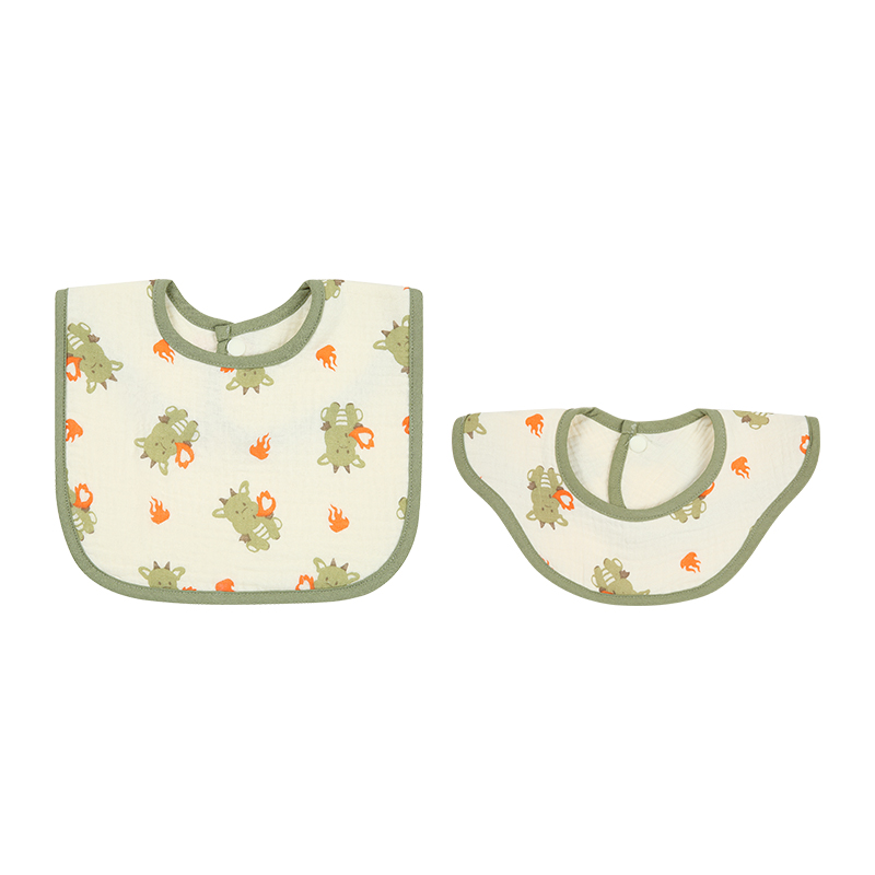 Bộ 2 yếm ăn cho bé muslin Bessla - Rồng xanh (0 - 2 tuổi) 2