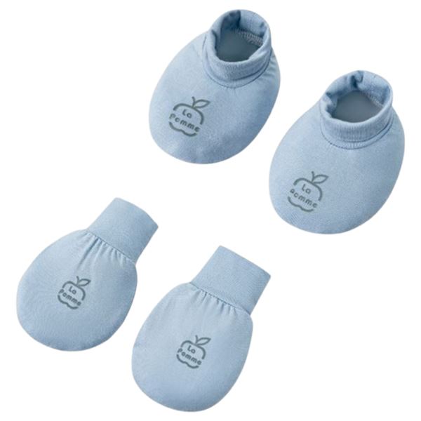 Set bao tay chân mềm mịn La Pomme xanh dương sơ sinh - AVAKids.com