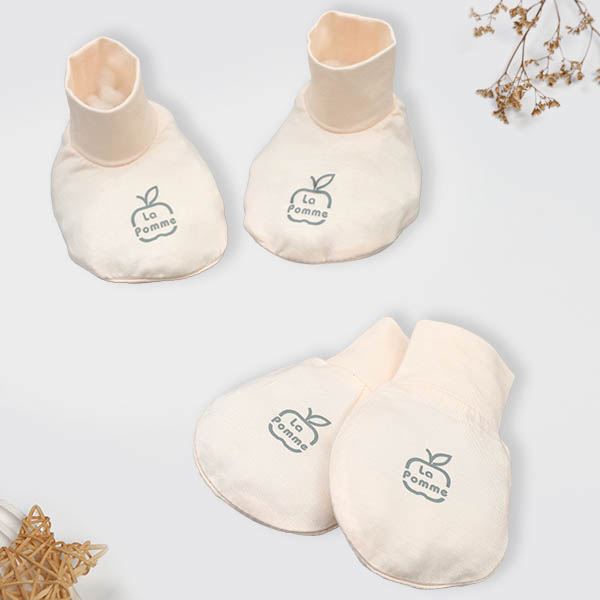 Set bao tay chân người bạn êm mềm La Pomme hồng sơ sinh - AVAKids.com
