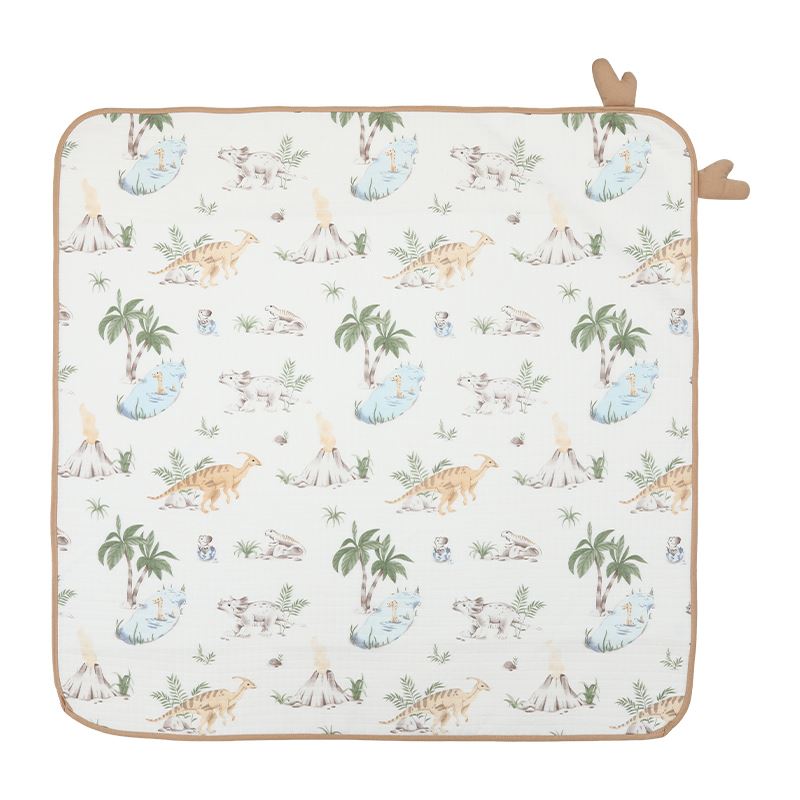 Khăn quấn cotton TOP KIDS 90x90 cm - Hình thú nâu