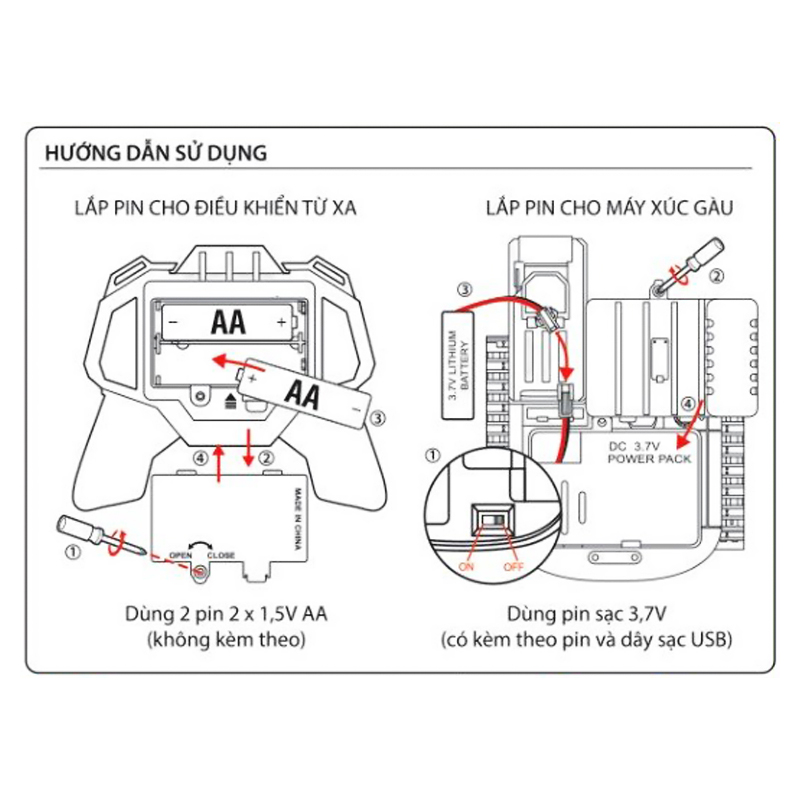 Đồ chơi xe công trình điều khiển từ xa - máy xúc gầu WINKA DK81266 6