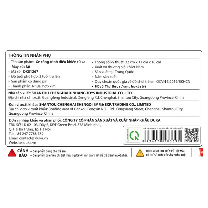 Đồ chơi xe công trình điều khiển từ xa - máy xúc lật WINKA DK81267 7