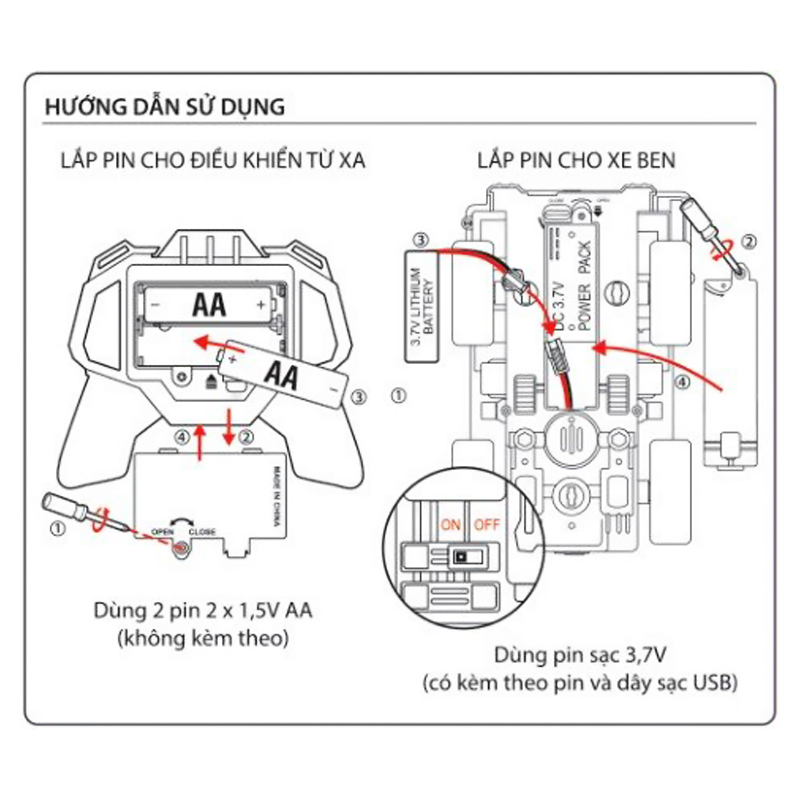 Đồ chơi xe công trình điều khiển từ xa - xe ben WINKA DK81268 6