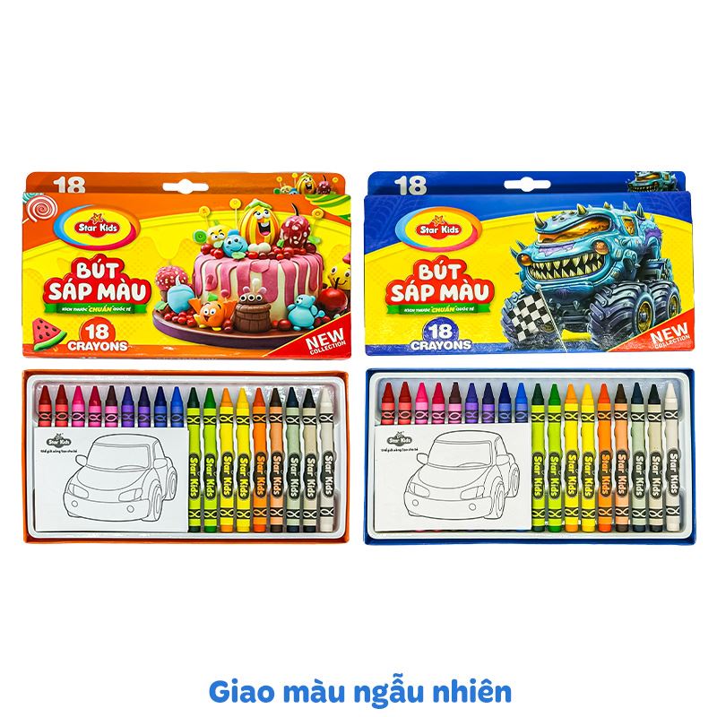 Đồ chơi bút sáp 18 màu Star Kids K-CR18/3 - Màu ngẫu nhiên 2