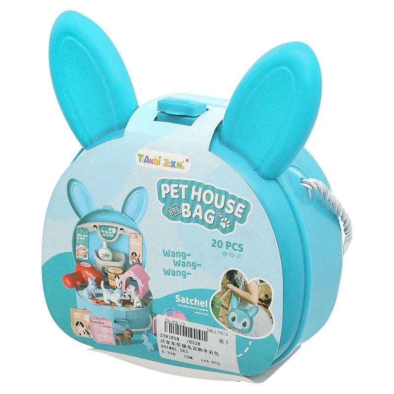 Đồ chơi túi đeo thỏ chăm sóc thú cưng HappyTime 8328 (20 chi tiết) 4
