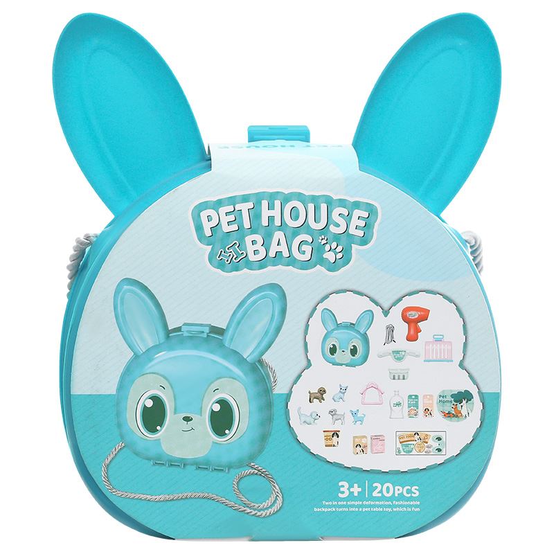 Đồ chơi túi đeo thỏ chăm sóc thú cưng HappyTime 8328 (20 chi tiết) 7