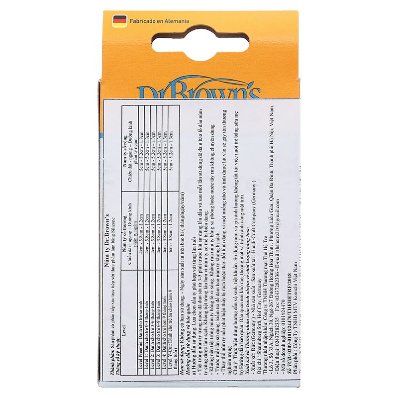 Bộ 2 núm ti Dr.Brown's cổ rộng size Y (từ 9 tháng) 18