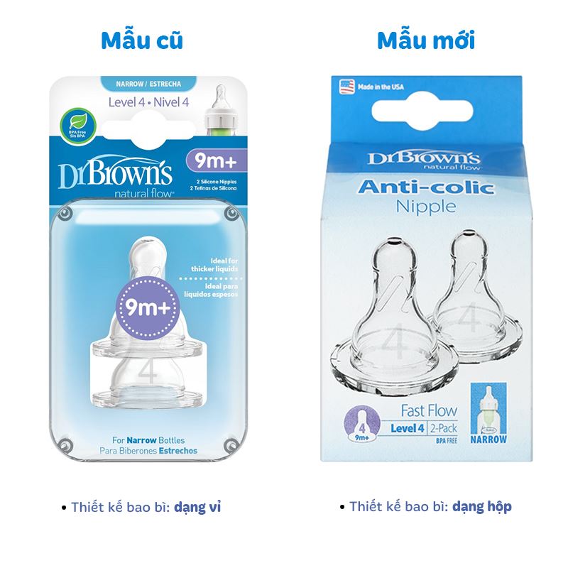 Bộ 2 núm ti Dr.Brown's cổ hẹp size Y (từ 9 tháng) 7