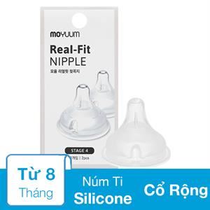 Bộ 2 Núm Ti Moyuum Cổ Rộng Số 4 (Từ 8 Tháng)