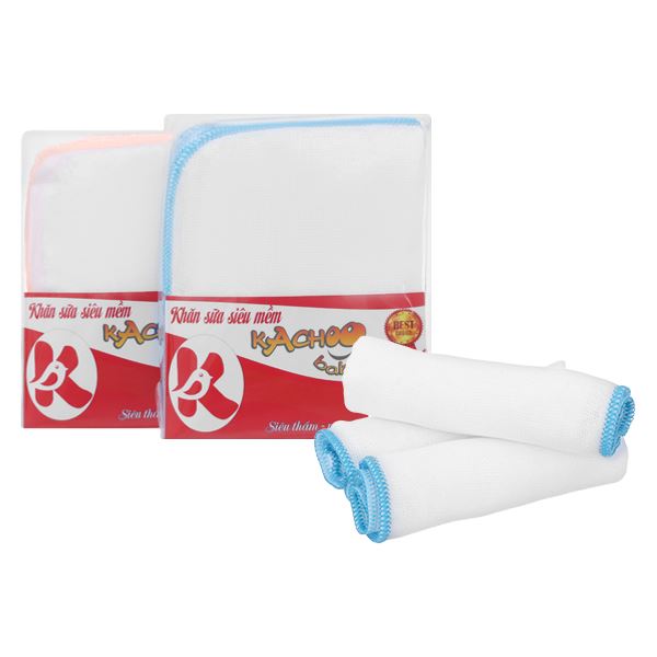 Combo 2 gói khăn sữa cotton KACHOOBABY 4 lớp 24x28 cm - Màu ngẫu nhiên
