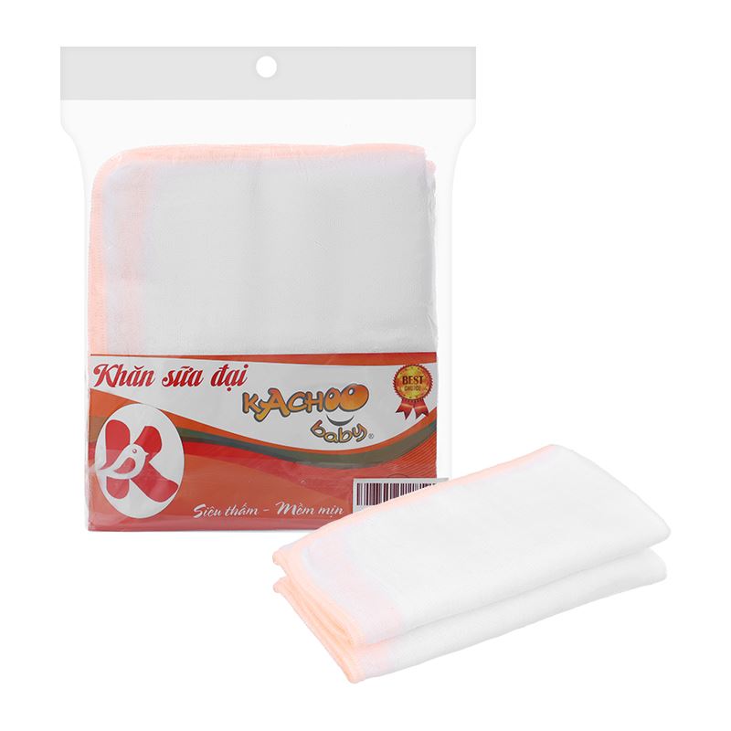 Set 5 cái khăn sữa 4 lớp + khăn mặt KACHOOBABY - Màu ngẫu nhiên 2