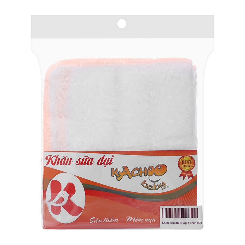 Set 5 cái khăn sữa 4 lớp + khăn mặt KACHOOBABY - Màu ngẫu nhiên 7