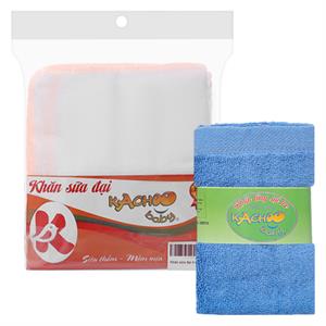 Set 5 cái khăn sữa 4 lớp + khăn mặt KACHOOBABY - Màu ngẫu nhiên