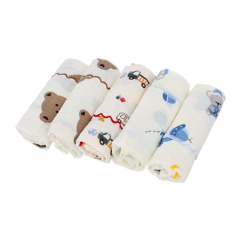 Set 5 cái khăn sữa cotton KACHOOBABY 2 lớp 30x30 cm - Màu ngẫu nhiên 8