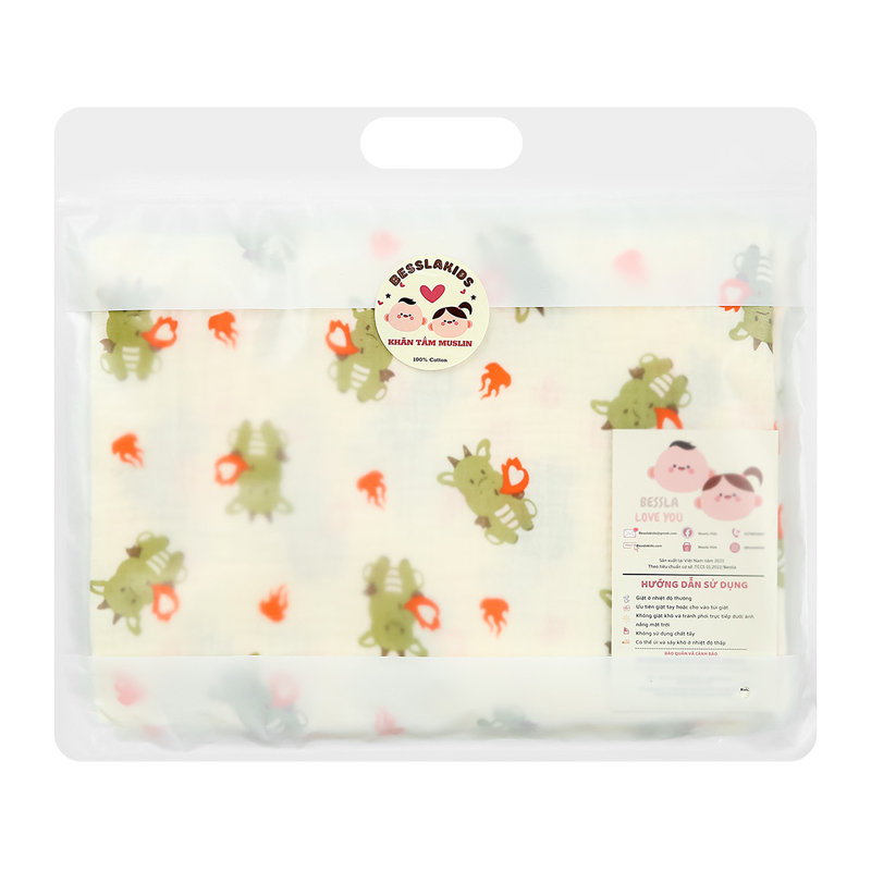 Khăn tắm muslin Bessla 2 lớp 90x100 cm - Ô tô 29