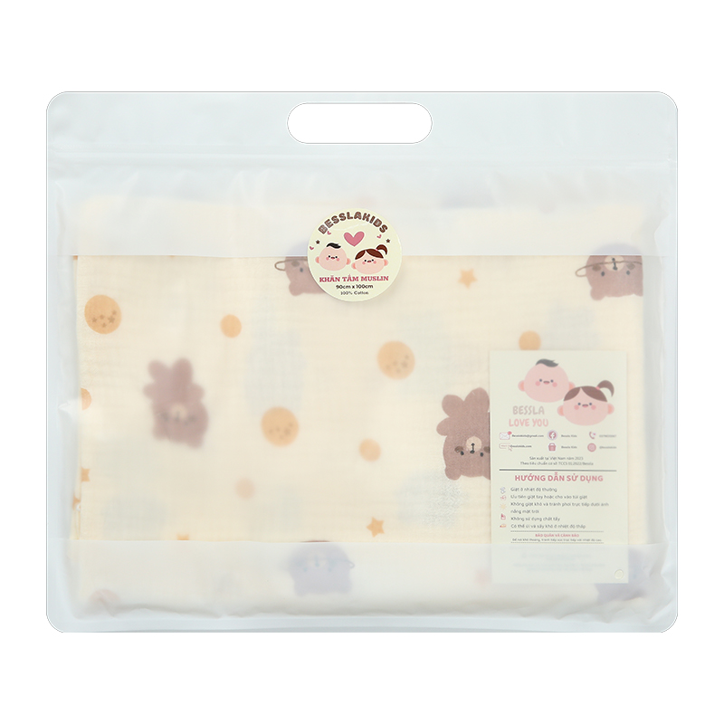 Khăn tắm muslin Bessla 2 lớp 90x100 cm - Ô tô 19