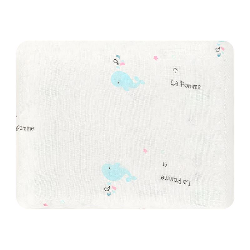 Khăn tắm sợi tre La Pomme 3 lớp 120x120 cm - Cá heo 2