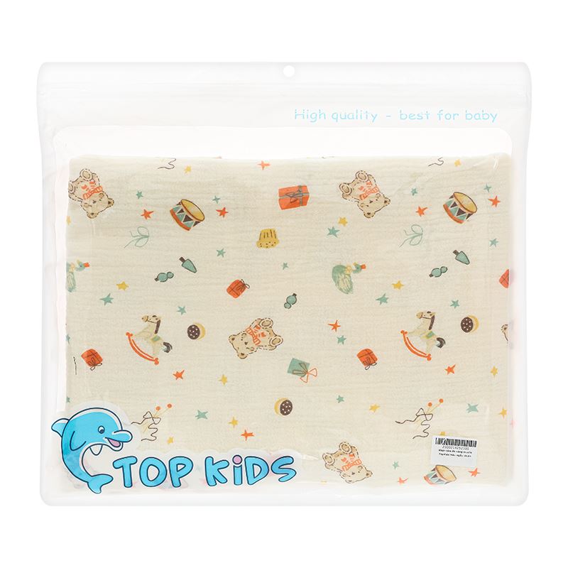 Khăn tắm cotton TOP KIDS 4 lớp 80x100 cm - Màu ngẫu nhiên 7