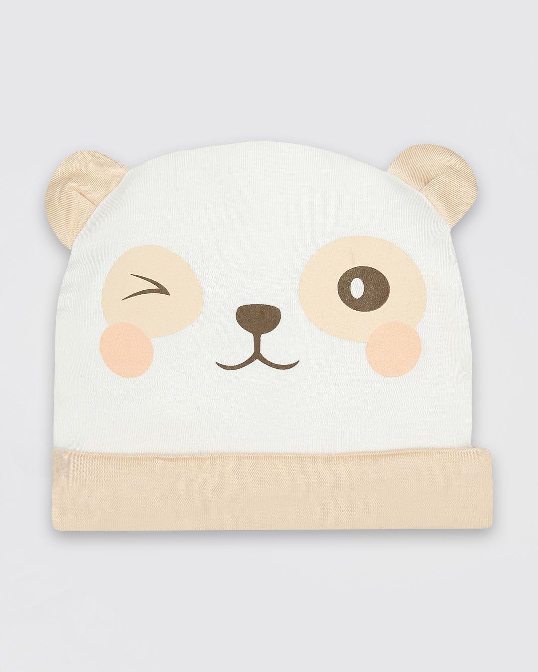 Set nón, bao tay bao chân tai thú BabyMommy màu be (0 - 3 tháng) 2