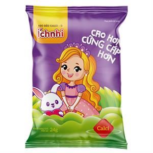 Kẹo Dẻo Ích Nhi Bổ Sung Canxi Hương Trái Cây, 24G Dạng Viên (Từ 2 Tuổi) - Giao Bao Bì Ngẫu Nhiên