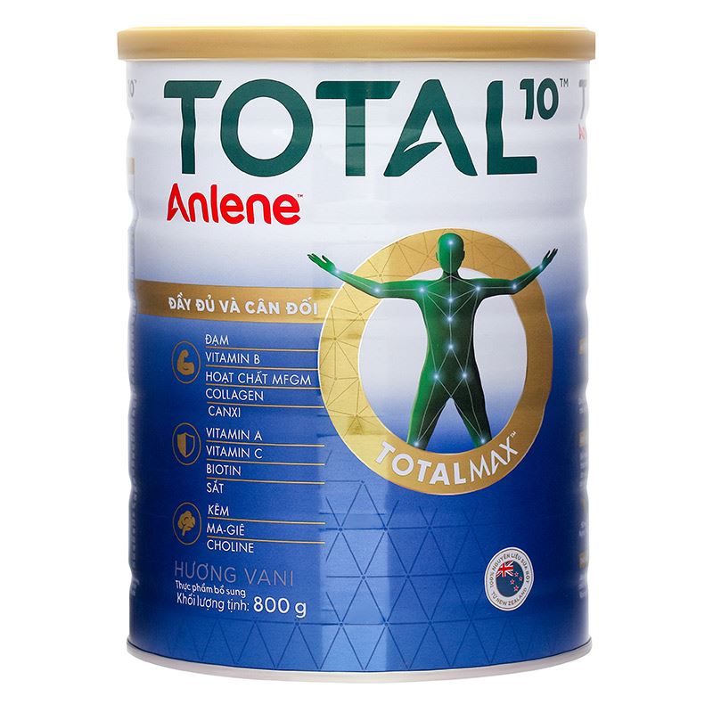 Sữa bột người lớn Anlene Total 10 hương vani 800g (mẫu mới)
