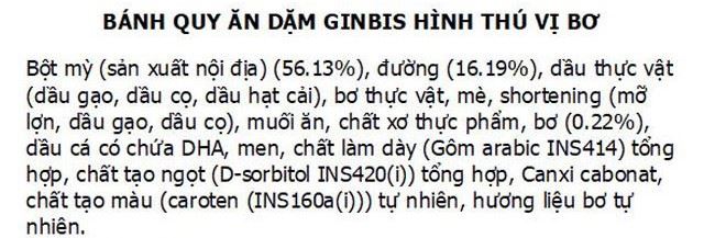 Thành phần dinh dưỡng