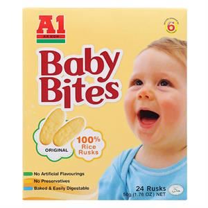 Bánh Gạo Ăn Dặm A1 Baby Bites Vị Truyền Thống Hộp 50G (Từ 6 Tháng)