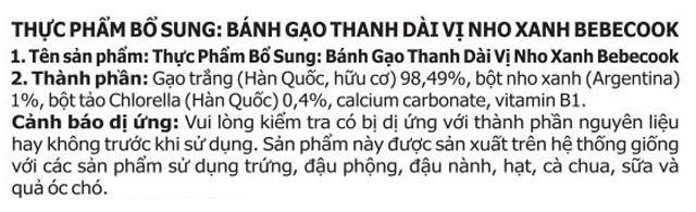 Thành phần dinh dưỡng