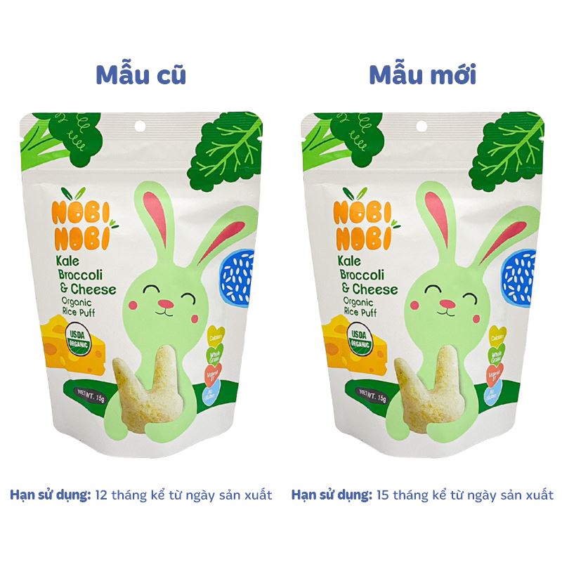 Bánh gạo ăn dặm Nobi Nobi vị cải xoăn, súp lơ và phô mai gói 15g (từ 8 tháng) - Giao bao bì ngẫu nhiên 2