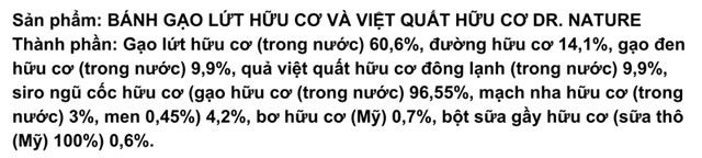 Thành phần dinh dưỡng