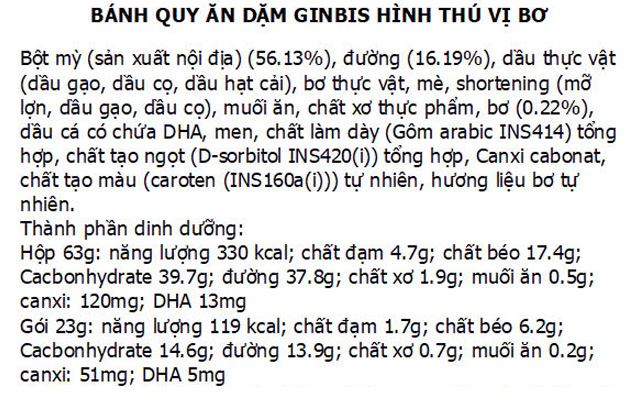 Thành phần dinh dưỡng