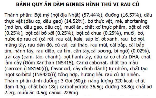 Thành phần dinh dưỡng