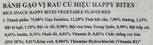 Thành phần dinh dưỡng