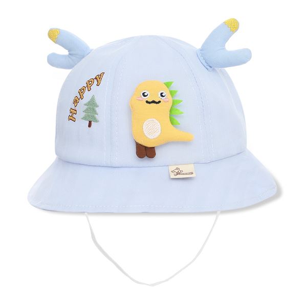 Nón vành TOP KIDS thêu khủng long màu xanh dương