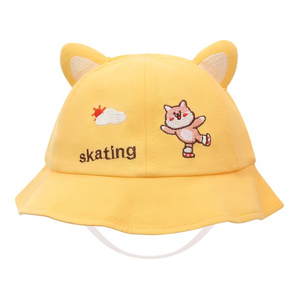 Nón vành TOP KIDS thêu cáo màu vàng