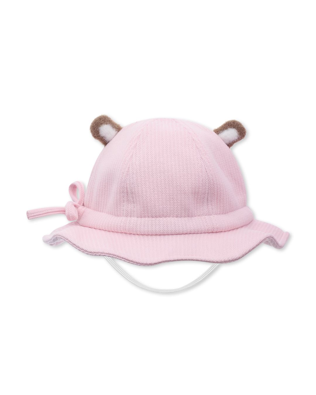 Nón vành cho bé gái TOP KIDS thêu gấu màu be 11