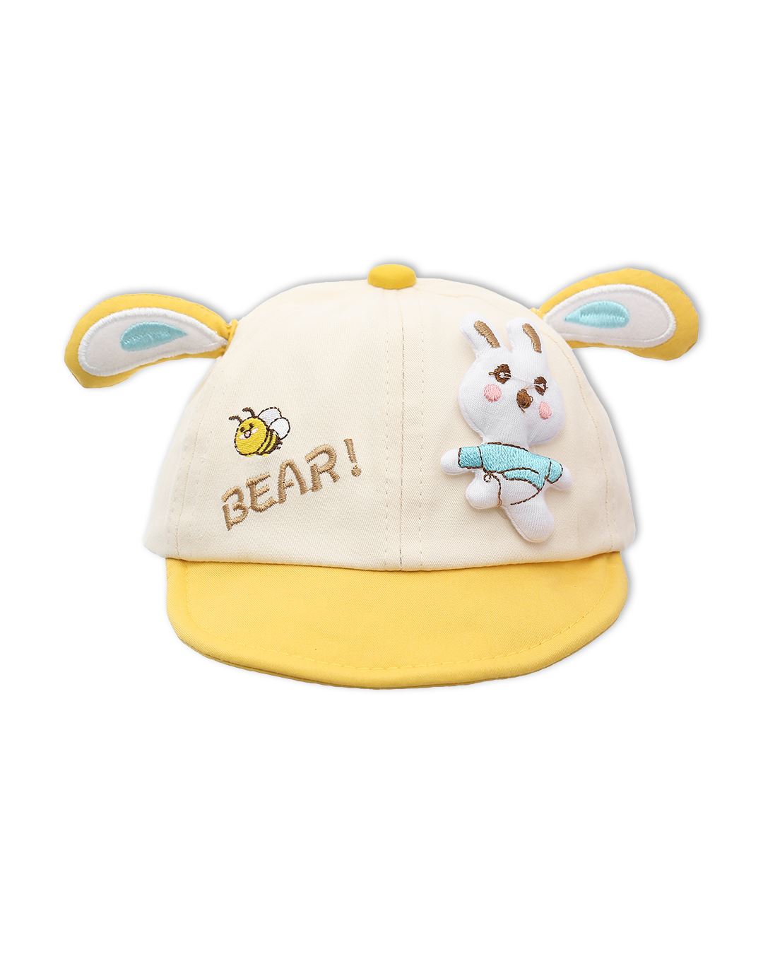 Nón kết cho bé TOP KIDS thêu thỏ màu xanh lá - be 18