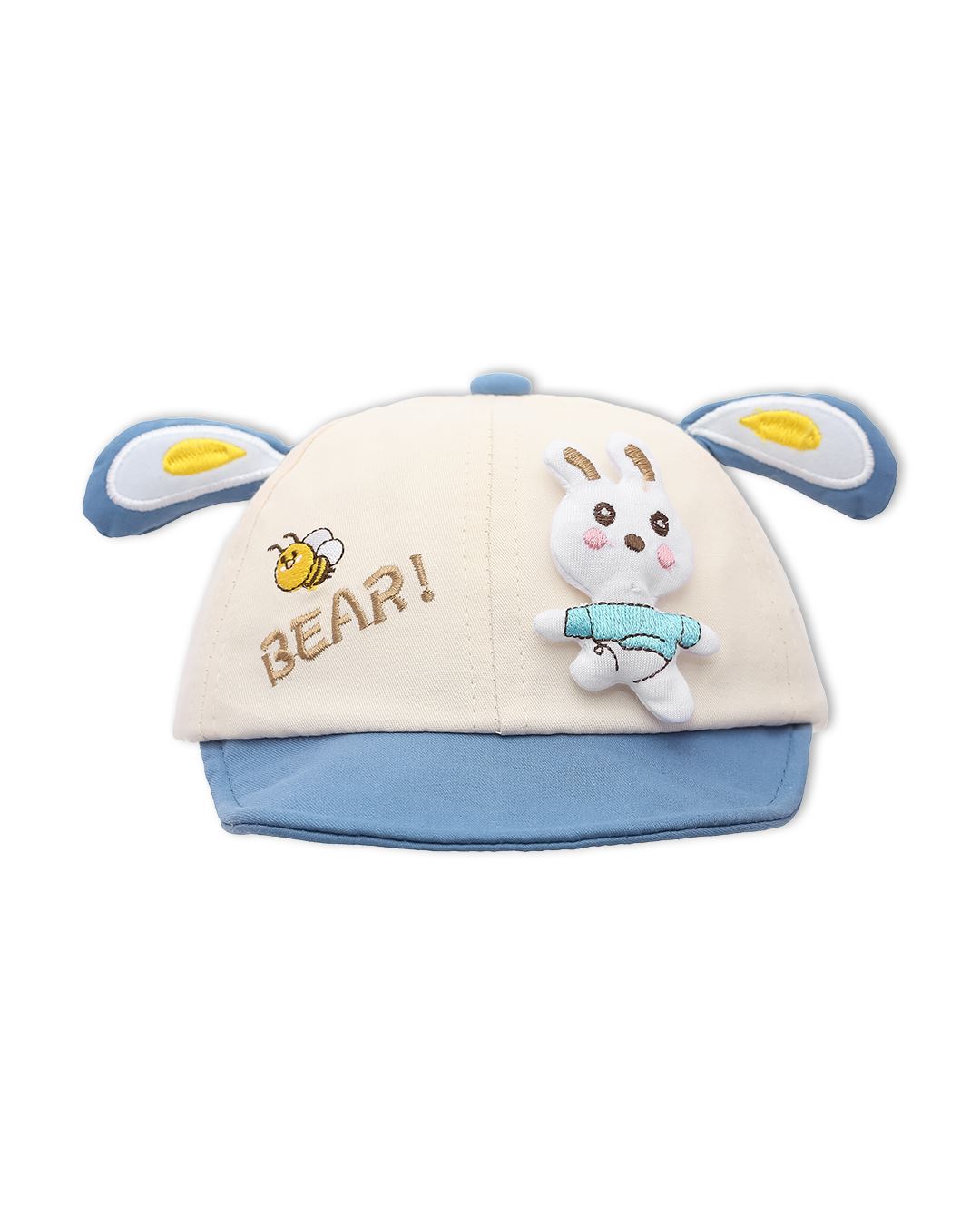 Nón kết cho bé TOP KIDS thêu thỏ màu xanh lá - be 10