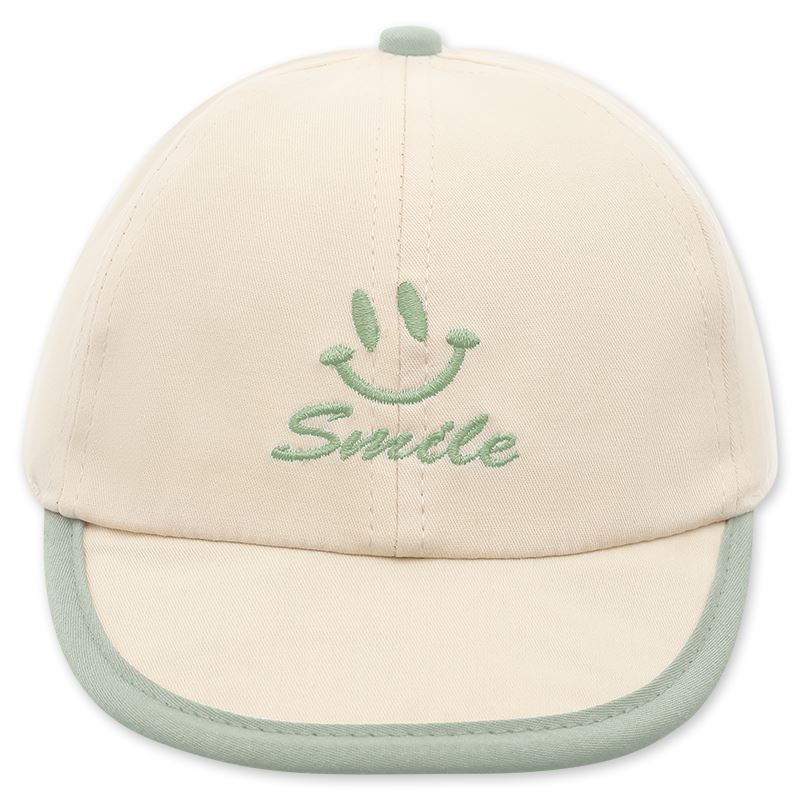 Nón kết cho bé TOP KIDS thêu smile màu be - nâu 9