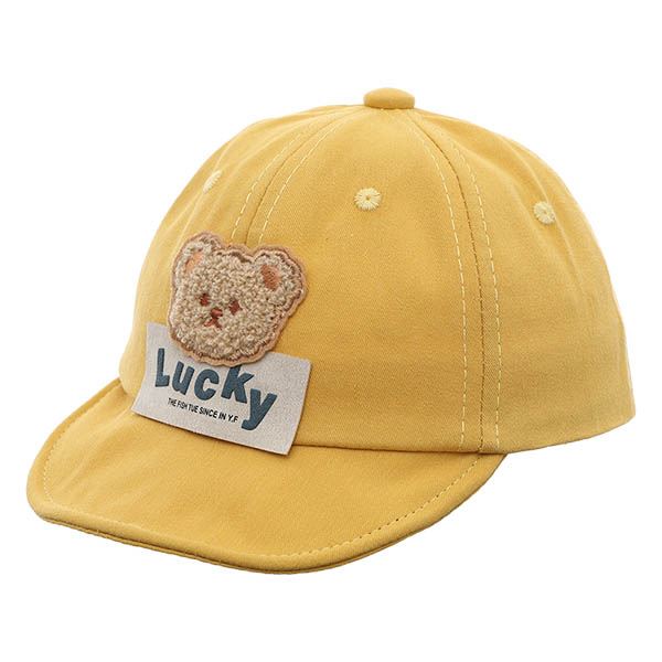 Nón kết TOP KIDS thêu gấu lucky màu vàng
