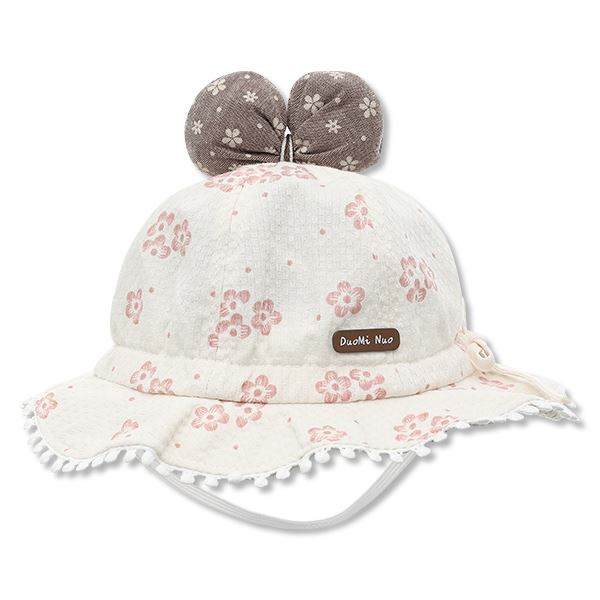 Nón vành HappyTime V23 màu kem in hoa nhí cho bé - AVAKids.com