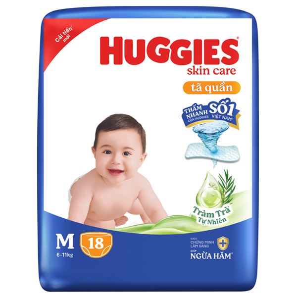 TÃ QUẦN HUGGIES SKINCARE ECO M18