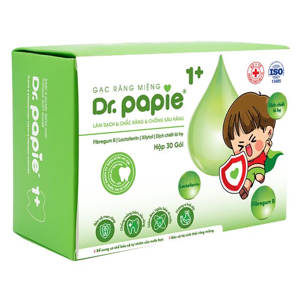 Gạc răng miệng cho bé Dr.Papie 1+ hộp 30 gói (từ 1 tuổi) giá tốt - AVAKids.com