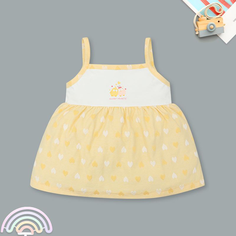 Bộ sát nách bé gái Pony Kids in gà con màu vàng 2